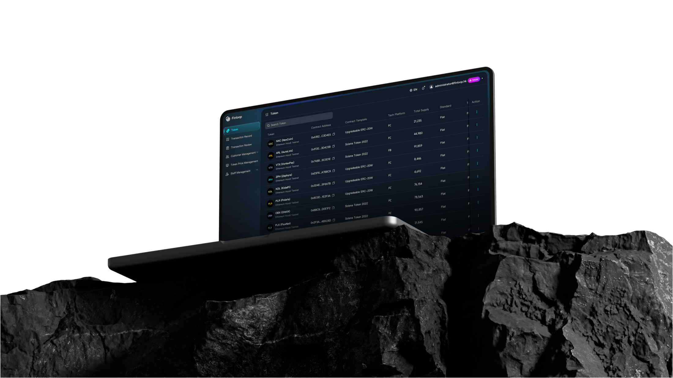 FinTAAS platform on MacBook